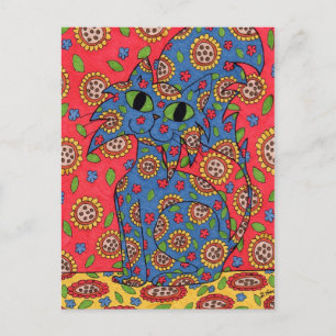Feline Flower Frenzy Postcard