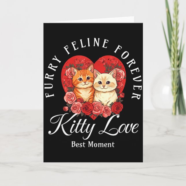 Feline Forever Kitty Love Couple  Card (Front)