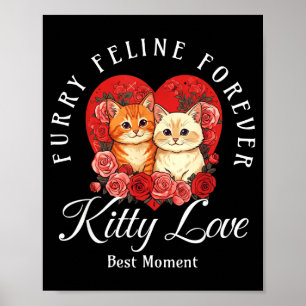 Feline Forever Kitty Love Couple Poster