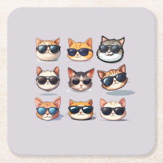 Feline Frenzy - Cat theme Paper Coaster