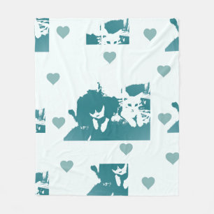 Feline Friends. Adorable Kitten Duo. Fleece Blanket