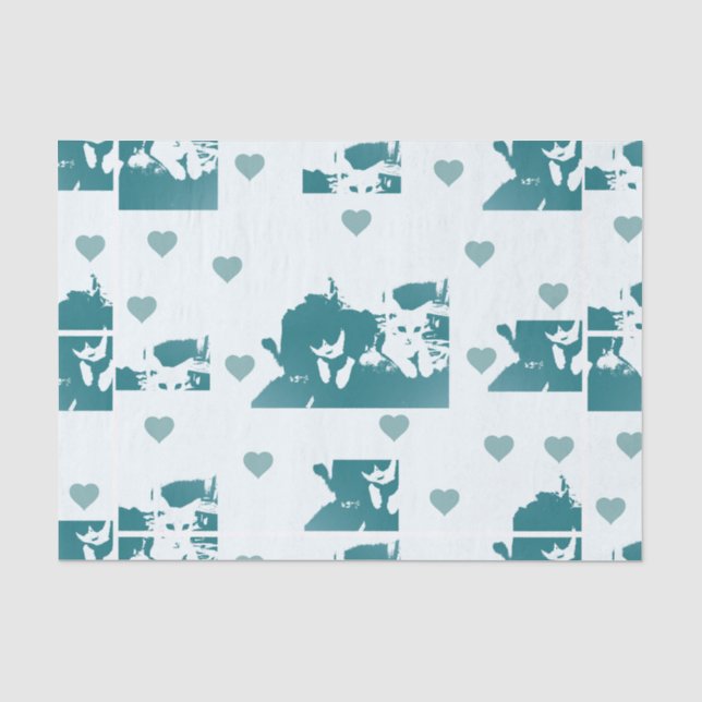 Feline Friends. Adorable Kitten Duo. Tissue Paper (Front)