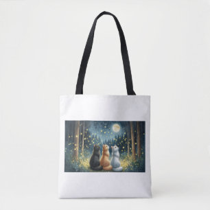 Feline Friends and the Moonlight  Tote Bag