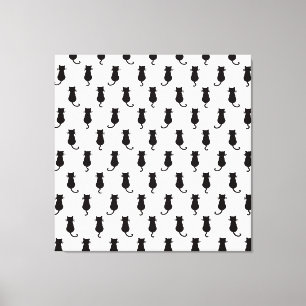 Feline Fun Forever Whimsical Cats Black Cat Motif  Canvas Print