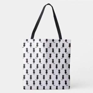 Feline Fun Forever Whimsical Cats Black Cat Motif  Tote Bag