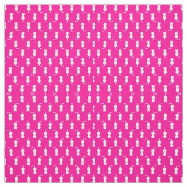  Feline Fun Forever Whimsical Cats Fucshia Fabric (Swatch)