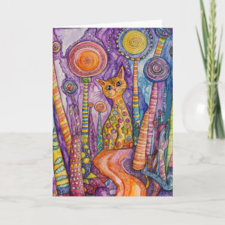 Feline Good Funky Cat Greeting Card