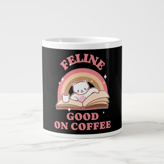Feline Good on Coffee Large Coffee Mug (Front)