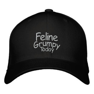 Feline Grumpy Today Embroidered Hat