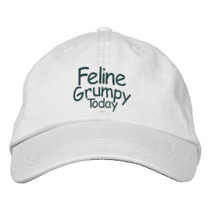 Feline Grumpy Today Embroidered Hat
