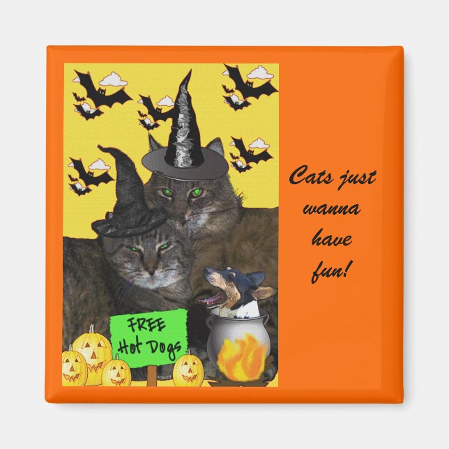 Feline Halloween Party Magnet (Front)