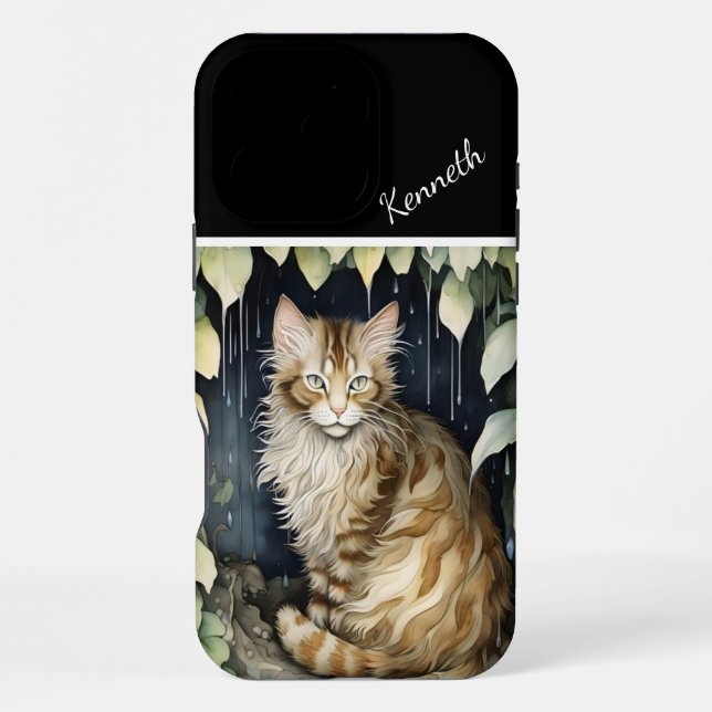Feline In The Rain iPhone Case (Back)