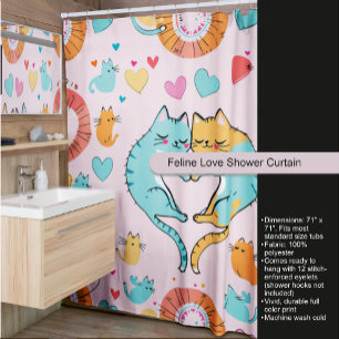 Feline Love Shower Curtain