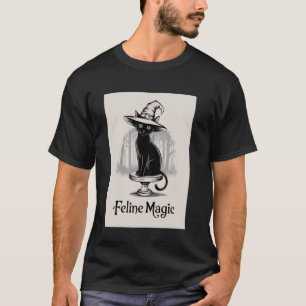 Feline Magic Black Cat Design for Halloween Lovers T-Shirt