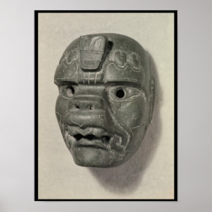 Feline mask of a man, from Oaxaca, Pre-Columbian Poster