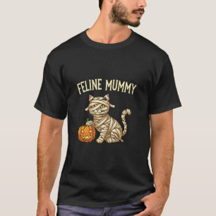 Feline Mummy Funny Halloween Cat Lover T-Shirt