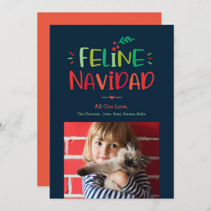 Feline Navidad Pet Holiday Photo Card