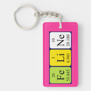 Feline periodic table name keyring