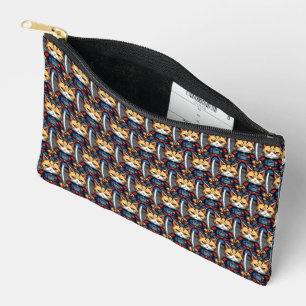 Feline Samurai Warrior Accessory Pouch