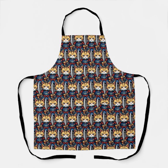 Feline Samurai Warrior Apron (Front)