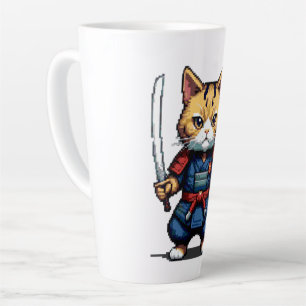 Feline Samurai Warrior Latte Mug