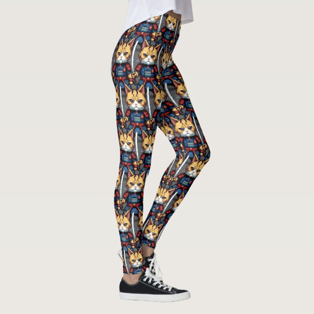 Feline Samurai Warrior Leggings (Right)