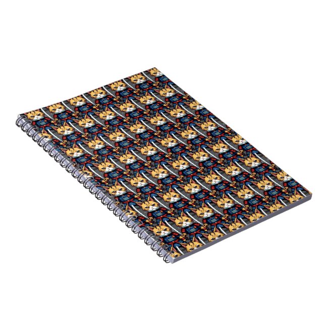 Feline Samurai Warrior Notebook (Right Side)