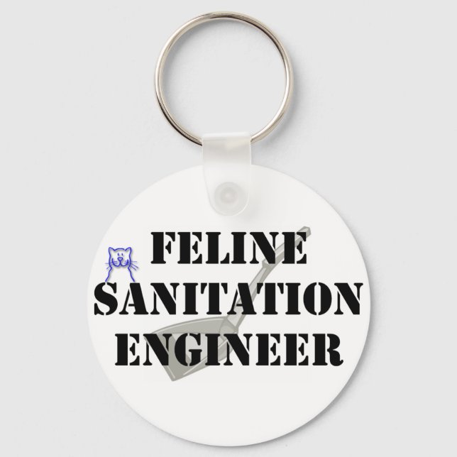 Feline Sanitation Engineer Keychain (Front)