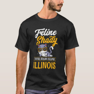 Feline Shady Total Solar Eclipse Illinois 2024 Ecl T-Shirt
