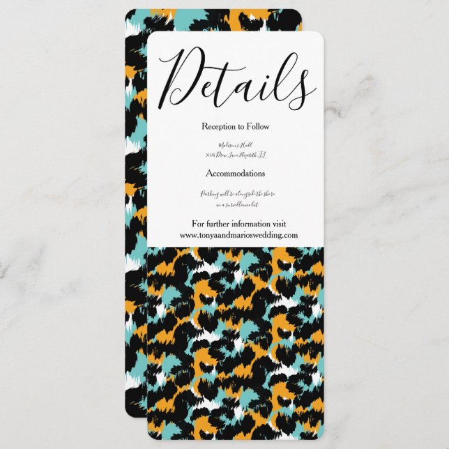 Feline Splash Animal Print Wedding Invitation (Front/Back)