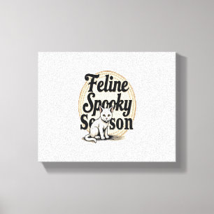 Feline Spooky Season Cat Canvas Print