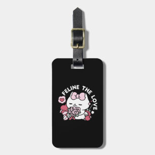 Feline the Love - Cute Valentine’s Cat Design Luggage Tag