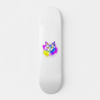 Feline-Touched Skin Skateboard