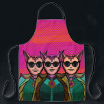 Feline trio apron<br><div class="desc">Feline trio.  This is another drawing i did in Adobe Fresco.  No AI involved.  It’s all a creation of my own.</div>