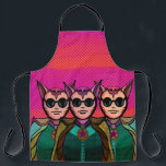 Feline trio apron<br><div class="desc">Feline trio.  This is another drawing i did in Adobe Fresco.  No AI involved.  It’s all a creation of my own.</div>