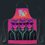 Feline trio apron<br><div class="desc">Feline trio.  This is another drawing i did in Adobe Fresco.  No AI involved.  It’s all a creation of my own.</div>
