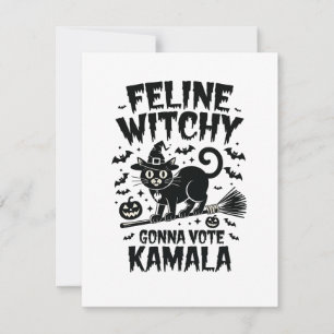 Feline Witchy Gonna Vote Kamala Halloween  Card