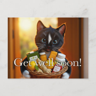 Felini's Get Well Soon Card Cute Cat Gift Basket