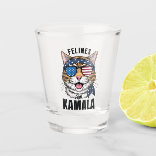 Felins For Kamala Election Cat Lady Gift  Shot Glass
