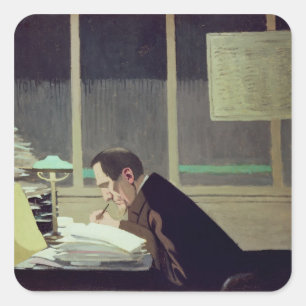 Felix Feneon at 'La Revue Blanche', 1896 Square Sticker