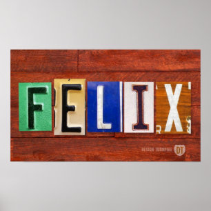 FELIX License Plate Letter Nom Poster personnalisé