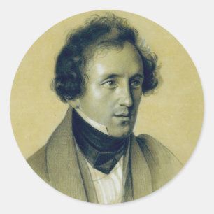 Felix Mendelssohn (1834) Classic Round Sticker