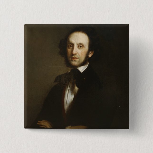 Felix Mendelssohn 2 Inch Square Button (Front)