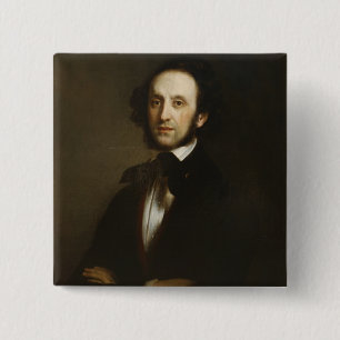 Felix Mendelssohn 2 Inch Square Button