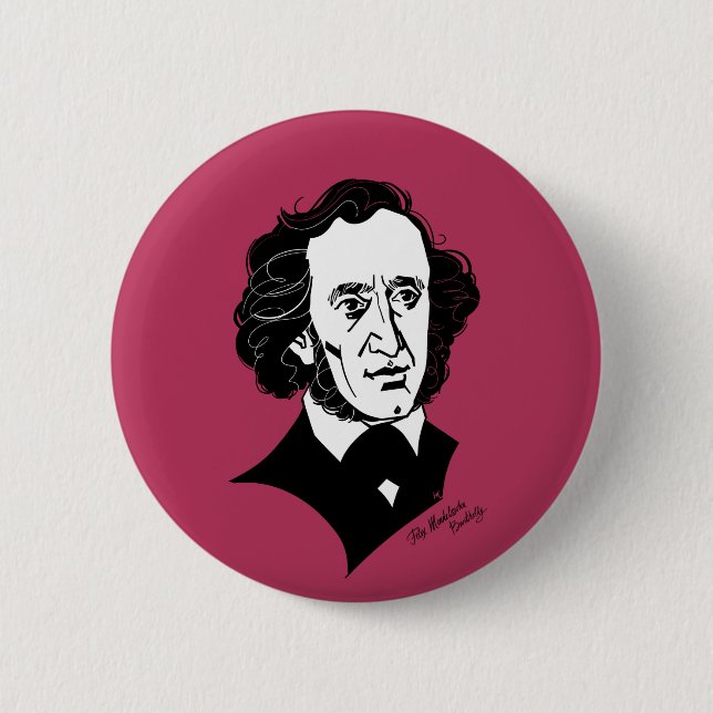 Felix Mendelssohn Bartholdy 2 Inch Round Button (Front)