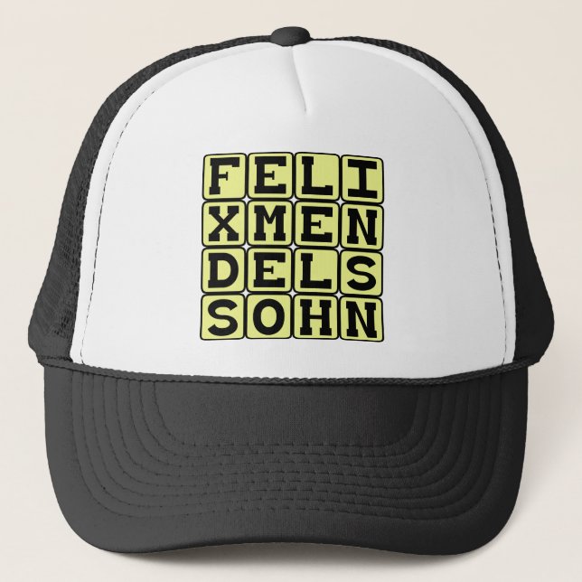 Felix Mendelssohn, German Composer Trucker Hat (Front)