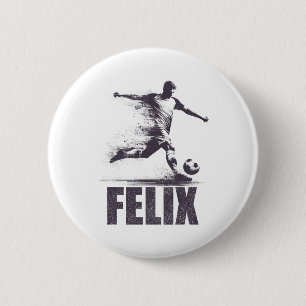 Felix Soccer Boys Personalized First Name Felix 2 Inch Round Button