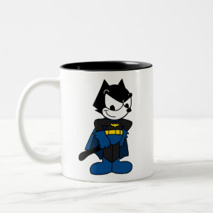 Felix the Hero — Cute Cartoon Superhero Design Two-Tone Coffee Mug