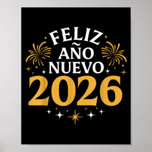 Feliz Año Nuevo 2026 Spanish New Years Eve Party  Poster