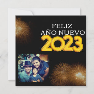 Feliz Año Nuevo Modern Calligraphy Script Photo Card